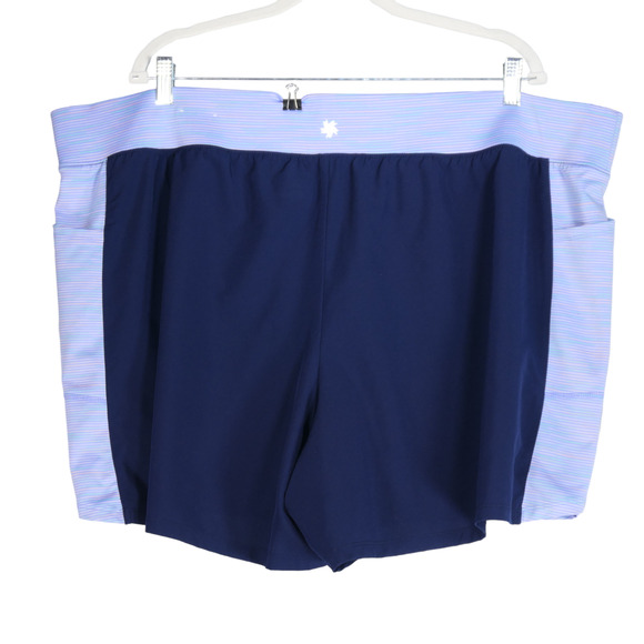 Tek Gear Blue Shorts Womens Size 3X Stretch Side Pockets Flattering Colorblock - Picture 4 of 6